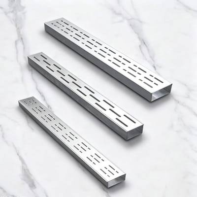 Afvoergoot - Lineaire zeef - Waterafvoer buiten - Krasbestendige bescherming - 100 cm lengte - Zilver