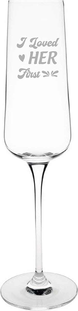 Gegraveerde Champagneglas 27cl I loved her first