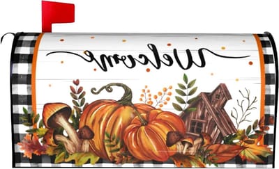 Brievenbus Cover - Brievenbus Decoratie - Herfst Versieren - Magnetische Bevestiging - 18 "x 21" - Pompoen