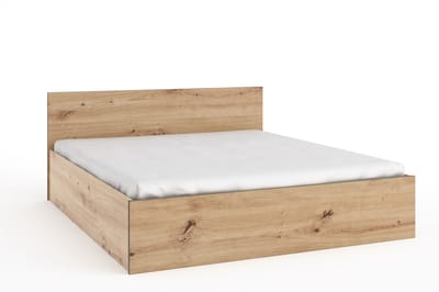 Tweepersoonsbed Houten bed Vanessa Bed met lattenbodem Jeugdbed Tweepersoonsbed zonder matras Bedkist Eiken Artisan