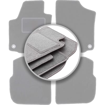 Automatten asgrijs voor: Skoda Rapid liftback, sedan, spaceback, stationwagen (2013-2019)
