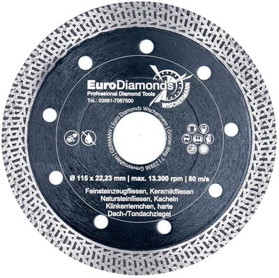 Diamantslijpschijf 115mm Turbo Segment voor Tegels Steen en Beton