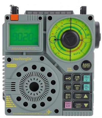 Geschikt voor Kortegolfradio met Bluetooth en APP-bediening, AIR AM FM VHF SW WB draagbare ontvanger, Super Bass/6 EQ/Opname oplaadbare stereo noodradio's speler ZWS-A320
