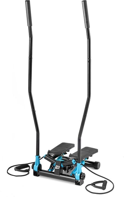 Hop-Sport Swing Stepper Fitnessapparaat HS-045S Slim - Volledige Lichaamstraining met Up-Down en Side-to-Side Bewegingen - Compacte Stepper met Trainingscomputer - Ideaal voor Thuisgebruik - Blauw