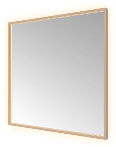 Hotbath &More SQU80 Square spiegel 80x80cm met verlichting, spiegelverwarming, kleurwissel, dimbaar en afstandsbediening geborsteld koper PVD