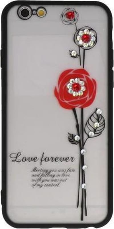 Rood Love Forever back case Hoesje voor Apple iPhone 6 / 6s