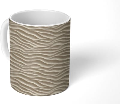 Mok - Koffiemok - Zand - Golven - Beige - Mokken - 350 ML - Beker - Koffiemokken - Theemok