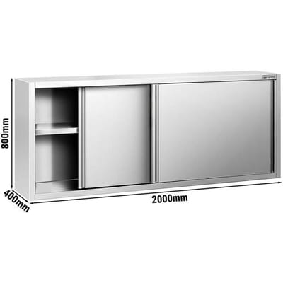 GGM Gastro Edelstahl Wandhängeschrank PREMIUM - 2000x400mm - mit Schiebetür - 800mm hoch