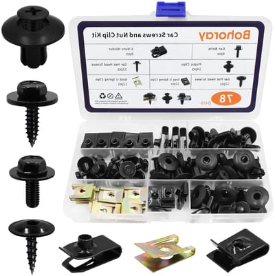 Complete Set van 78 Stuks Carrosserie Schroeven en Bevestigingsmaterialen voor Auto's, Inclusief U-Type Montageclips voor Bumper, Bodemplaat en Deuropeningen