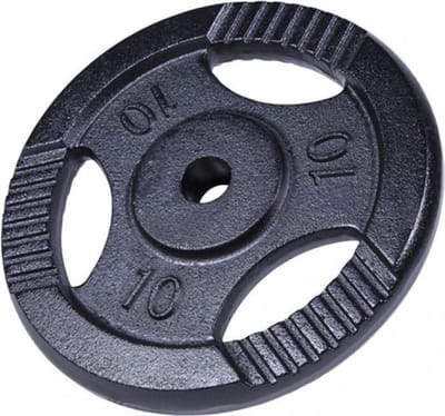 Gorilla Sports Gewicht - Halterschijf - 10 kg - Gripper Gietijzer zwart - 30 mm