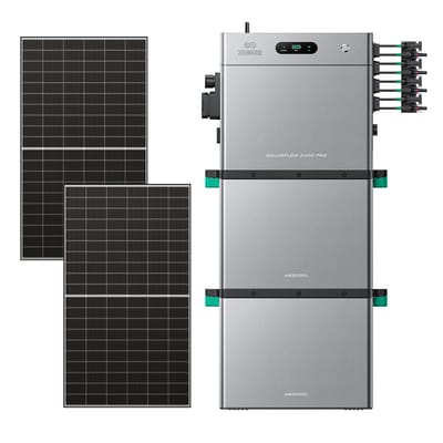 Zendure SolarFlow 2400 Pro - SolarFlow 2400 Pro (2.4 kWh) / 2*AB3000L (5.76 kWh) / 2*515W Bifacial Panel  (1300Wp Max)