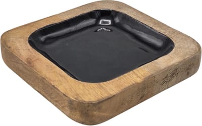 Deco4yourhome® - Schaaltje - Epoxy - Amberblokjes - Zwart - Black - Vierkant