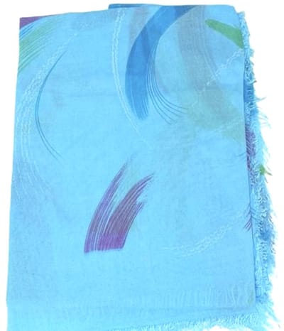 Lange Sjaal - 100% Bamboe - Print - (3801) Lichtblauw