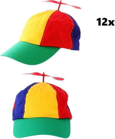 12x Baseball cap propeller multie kleuren