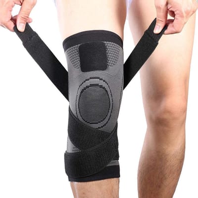 1 Paar Kniebraces - Kniebrace voor mannen en vrouwen - Sportkniebrace - geschikt voor fietsen - skiën en hardlopen - Grijs - M