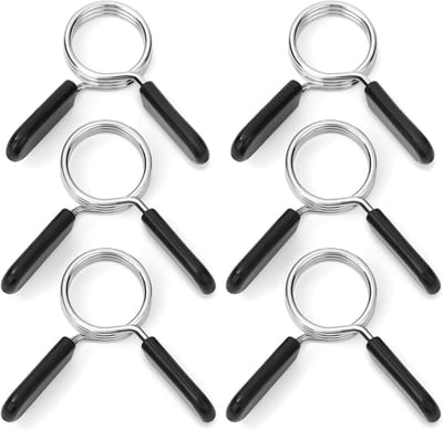 Set van 6 Veerklemmen voor Gewichtheffen, 29mm, Geschikt voor Halters en Dumbbells, Ideaal voor Fitness en Krachttraining