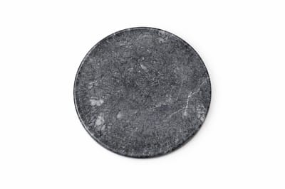 Marmoree - Marmeren Tray - Dienblad - Rond - Natuursteen - Donkergrijs/Zwart - 30cm