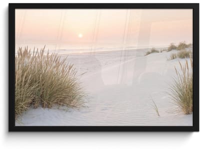 Poster in lijst - Fotolijst 60x40 cm - Posters - Horizon - Duinlandschap - Zand - Posterlijst zwart - Decoratie - Wanddecoratie woonkamer - Muurdecoratie slaapkamer