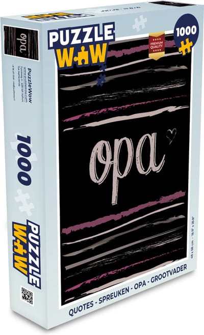 Puzzel Quotes - Spreuken - Opa - Grootvader - Legpuzzel - Puzzel 1000 stukjes volwassenen - Vaderdag cadeautje - Cadeau voor vader en papa
