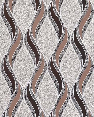 Design behangpapier EDEM 1025-13 granietpleister golven patroon beige cacaobruin donkerbruin zilver
