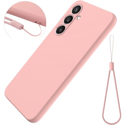 Mocaa Samsung Galaxy S24 FE Smooth Siliconen Hoesje Met Koord Roze
