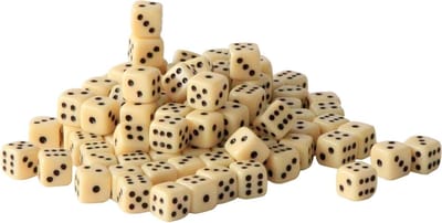 Acryl Kubussen - Dobbelstenen Set - Spel Spelen - Gemaakt in Duitsland - 100 Stuks - Ivoor