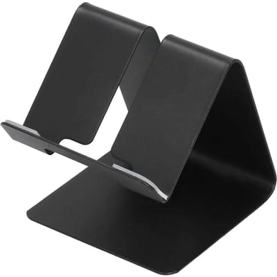 Mobiele Telefoonhouder Aluminiumlegering Lichtgewicht en Draagbaar Bureau Telefoonstandaard voor Mobiele Telefoons en zwart