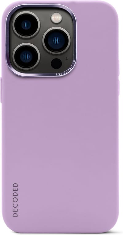 DECODED Siliconen Back Cover - iPhone 14 Pro Max - Anti-Bacterieel Hoesje - Magnetische Technologie van Apple - Licht Paars, Lila