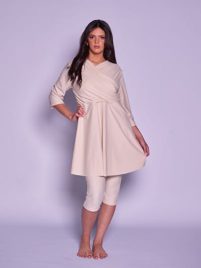 MYKINY BRAND - Semi Burkini Ranya - Beige - Maat XL - Badpak