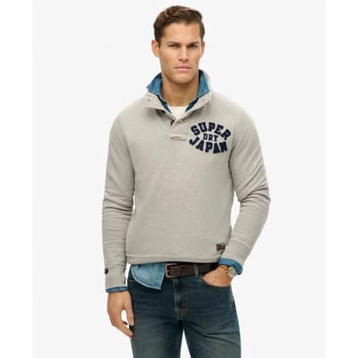 Superdry - Vintage Athletic sweatshirt met kraagloze hals - Heren - Truien