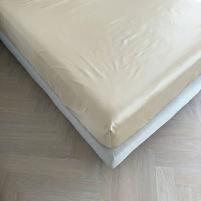 Kayori Saya Hoeslaken Katoensatijn - 90x200cm - Matrasdikte 35cm - Luxe & Zacht - Biologisch Katoen - Offwhite - 90x200 - Eenpersoons - Biologisch Katoen - Offwhite