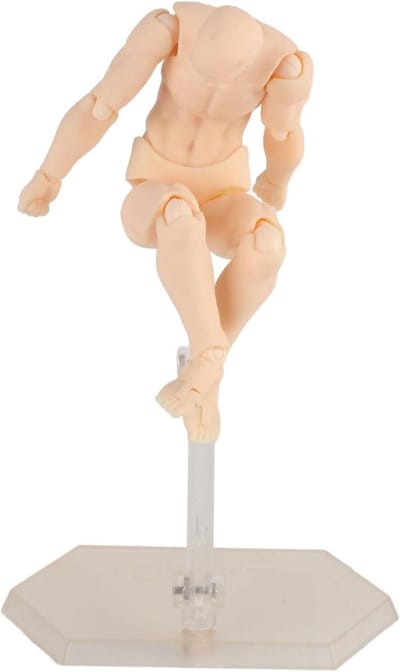 Flexibele Mannelijke Kunstenaars Actiefiguur - Hoogwaardig PVC - Verstelbare Poses - Handige Houder - Spiermassa - Meervoudig Gebruik