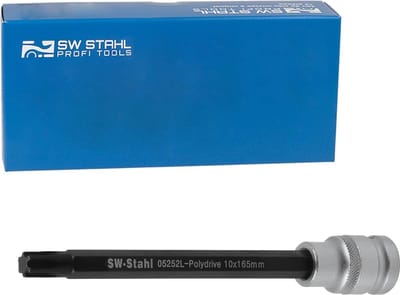 SW-Stahl polydrive inzetstuk 1/2 inch, 10 x 165 mm voor VAG cilinderkop, 05252L