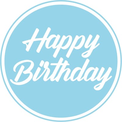 30x stuks bierviltjes/onderzetters Happy Birthday 10 cm - Verjaardag versieringen licht blauw