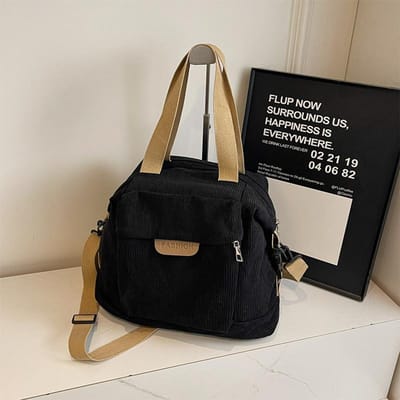 Nouveau Sac en Velours Côtelé Automne et Hiver pour Femmes Sac à Bandoulière Simple Sac à Main Bandoulière en Forme de Coquillage gray
