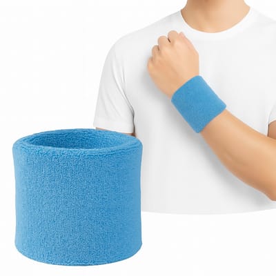 Polsbandjes Set I Zweetband I Zweetbandjes I Pols I Sportbandjes I 1 Stuk I 8 x 10 CM I Lichtblauw