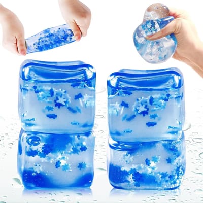 Balle Anti-Stress Glaçon Bleu - Jouet Fidget Squishy pour Soulagement de l'Anxiété, Flocon de Neige Sensoriel, TDAH Autisme, Cadeaux de Fête Enfants Adultes blue
