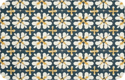WC mat 80x50 cm - Antislip - Motief - Tegel - Okergeel - Toiletmat - Vloermat - Douchemat - Toilet tapijt - Toiletmatten