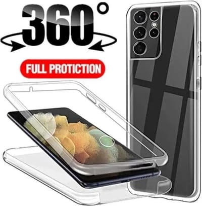360° Graden Voor en Achter Bescherming Hoesje - Geschikt voor Samsung Galaxy S24 / S25 - Dun en Licht - Transparant