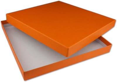 Vierkante Opbergdoos met Deksel Oranje - 24x24 cm - Fotobox en Geschenkverpakking