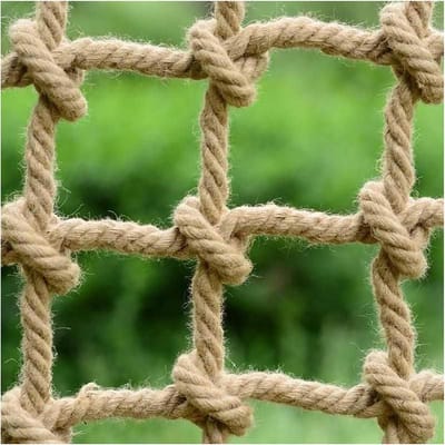 Huisdier Veiligheidsnet - Anti-val net - Huisdieren beschermen - Handgemaakt geweven net - 3x3m - Hennepkleur
