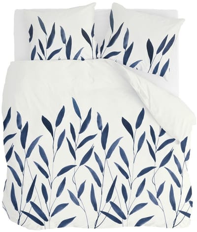 Walra Dekbedovertrek Bamboo Branches - 200x220 - 100% Katoen - Wit / Donker Grijs