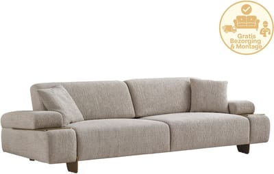 Lina® Dear Bankstel Beige - 2 Zitsbank - Linnen - Gratis Bezorging en Montage