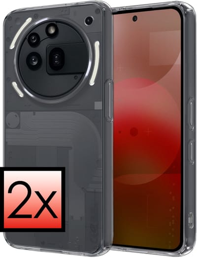 Hoesje - 2 Stuks - Geschikt voor Nothing Phone (3a) Pro - Sterk & Shockproof - Case Siliconen - Back Cover - Telefoon Hoes - Transparant