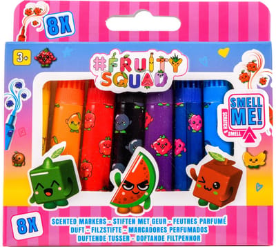 Mini Stiftjes Met Fruity Squad Geur - 8 Stuks - 8 Viltstiften voor Kinderen - Kinder Stiften - Fruit Stiften