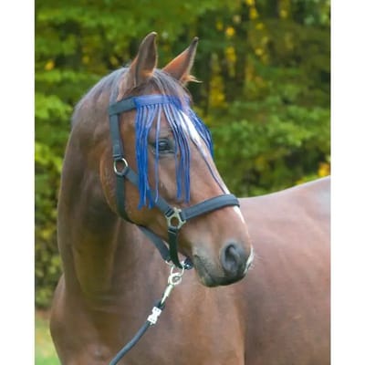 Vliegenfrontriem Paard Nylon Marine Pony