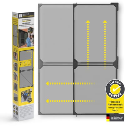 EASYmaxx Insect Protect Vliegengaas, balkondeur met geïntegreerd net, insectenbescherming, balkondeur zonder op maat te snijden, zonder boren, max. ca. 122 x 285 cm