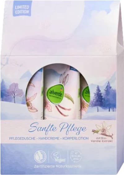 Kerst Geschenkset Alverde Zachte Verzorging | 3-delige Kerstcadeauset - Douchegel - Handcrème - Bodylotion | Kerstcadeau Verzorgingsproducten