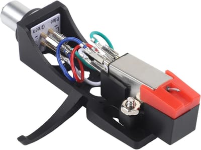 Platenspeler Naald - Phono Cartridge - Vinyl Luisteren - Verstelbare Kracht - 10x5x2cm - Zwart Rood
