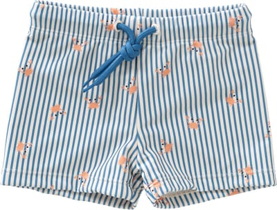 Fresk UV Zwembroek voor Jongens 62 - Sneldrogende Zwemkleding - UV-bescherming UPF 50 - Zwemshort Kinderen - Blauw - Stripes & Crabs